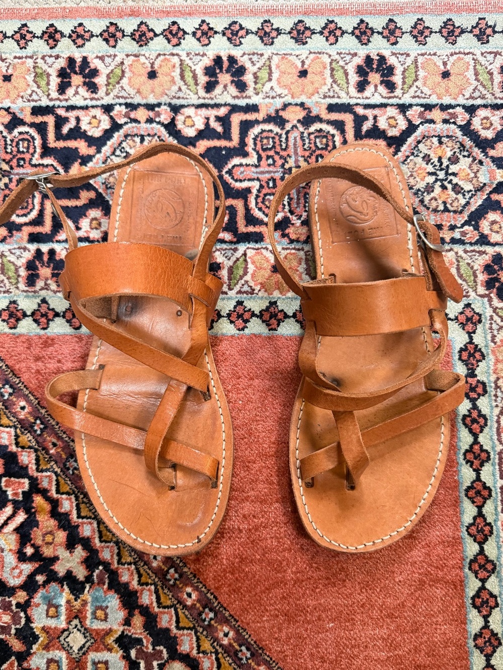 Melissinos The Poet Greek Strappy Leather Sandals Size 8